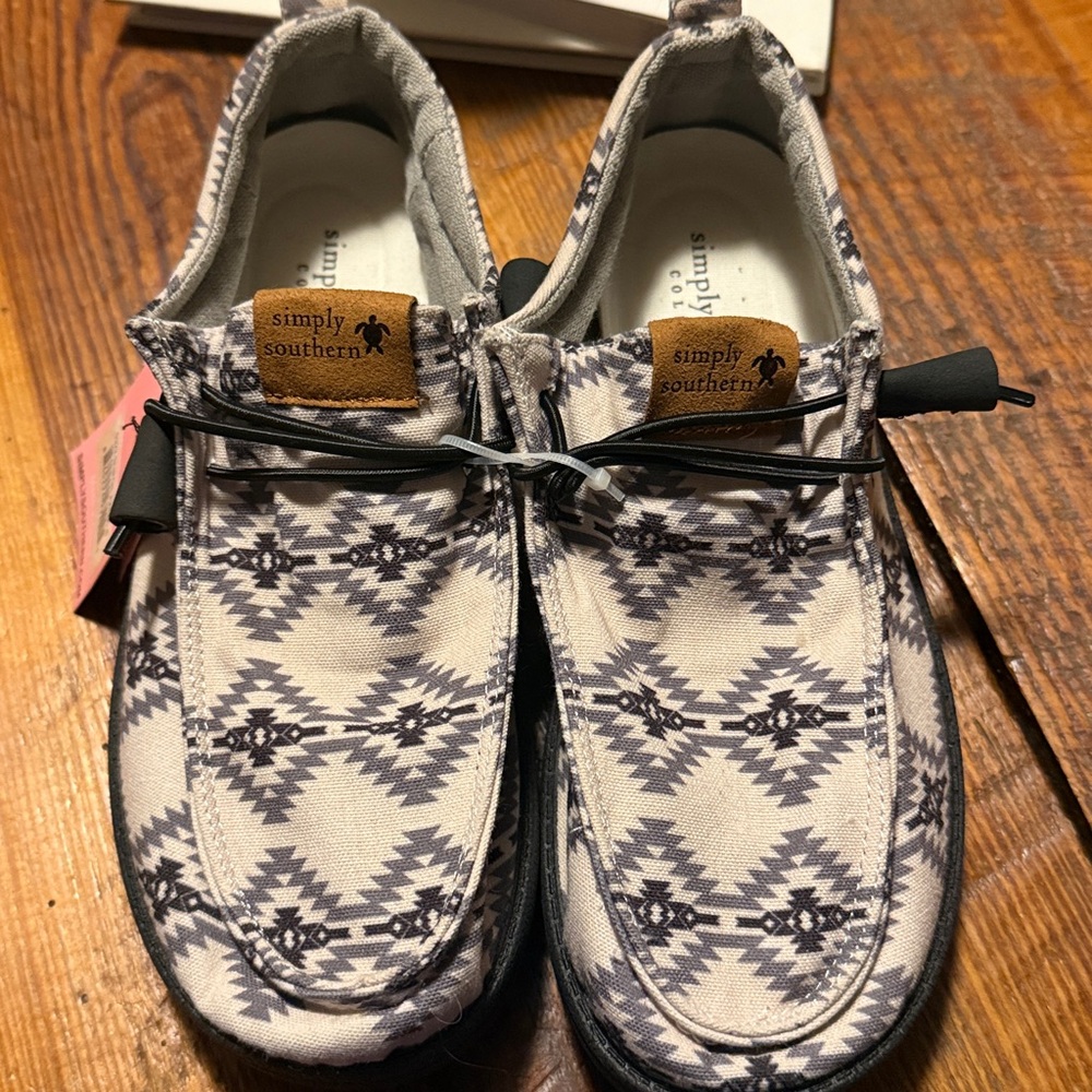 Simply Southern Tribal Pattern Loafers in Black and White